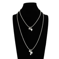 Thumbnail for Chic Pearl Round Disk Pendant Ball Chain Necklace Set - ArtGalleryZen