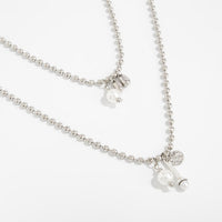 Thumbnail for Chic Pearl Round Disk Pendant Ball Chain Necklace Set - ArtGalleryZen