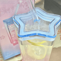 Thumbnail for Chic Pink Blue Gradient Lucky Star Crystal Cup - ArtGalleryZen