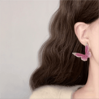 Thumbnail for Chic Pink Butterfly Dangle Earrings - ArtGalleryZen