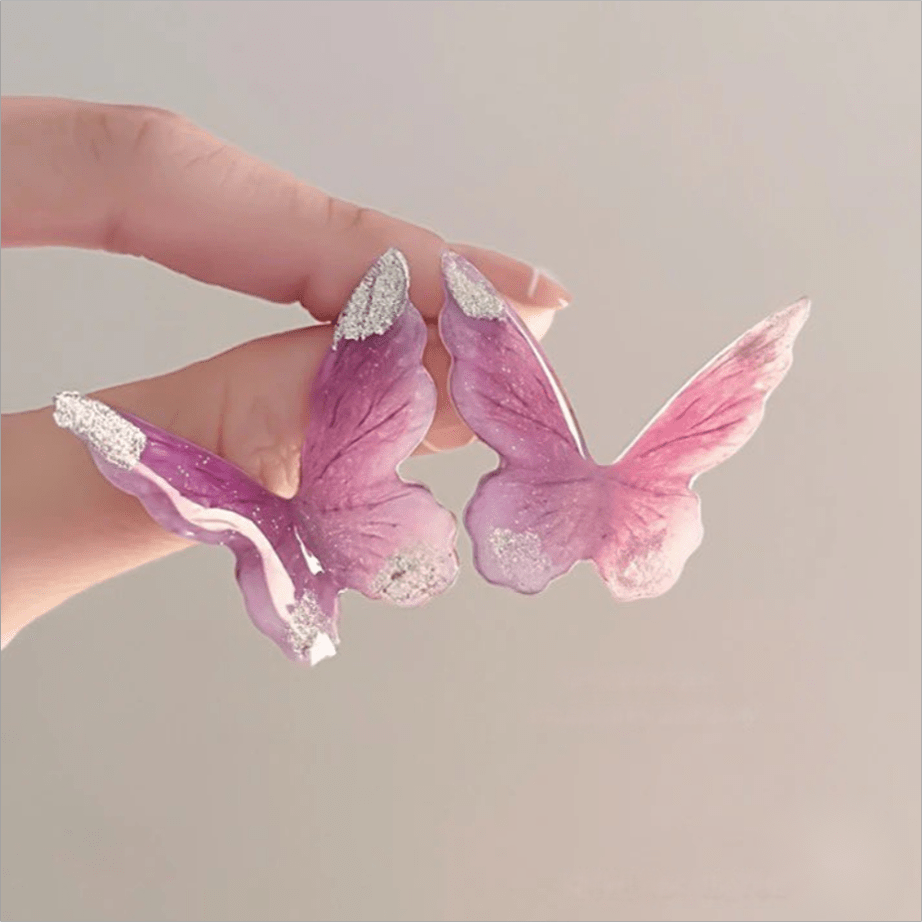 Chic Pink Butterfly Dangle Earrings - ArtGalleryZen