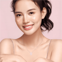 Thumbnail for Chic Pink Crystal Bowknot Heart Necklace - ArtGalleryZen