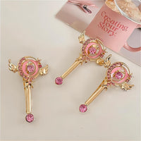Thumbnail for Chic Pink CZ Inlaid Sailor Moon Hair Clip - ArtGalleryZen