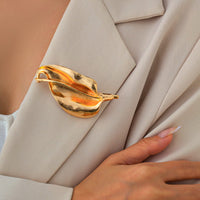 Thumbnail for Chic Pleated Leaf Pin Brooch - ArtGalleryZen