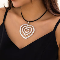 Thumbnail for Chic PU Leather Triple Heart Pendant Necklace - ArtGalleryZen
