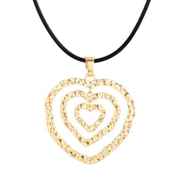 Thumbnail for Chic PU Leather Triple Heart Pendant Necklace - ArtGalleryZen