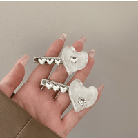 Thumbnail for Chic Rhinestone Heart Resin Hair Clip - ArtGalleryZen