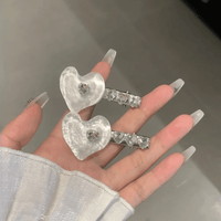 Thumbnail for Chic Rhinestone Heart Resin Hair Clip - ArtGalleryZen
