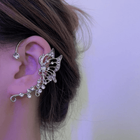 Thumbnail for Chic Rhinestone Inlaid Butterfly Shape Ear Cuff Climber Crawler Wrap Earring - ArtGalleryZen