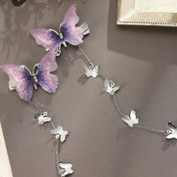 Thumbnail for Chic Rhinestone Inlaid Gradient Butterfly Tassel Chain Hair Clip - ArtGalleryZen