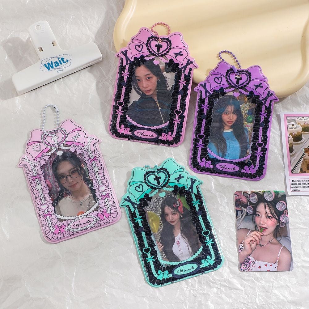 Chic Ribbon Bowknot Kpop Keychain Photocard Holder - ArtGalleryZen
