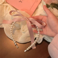Thumbnail for Chic Ribbon Pearl Hair Band - ArtGalleryZen