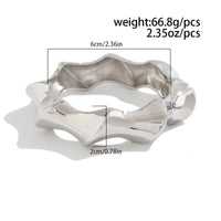 Thumbnail for Chic Silver Tone Glossy Twisted Bangle Bracelet - ArtGalleryZen