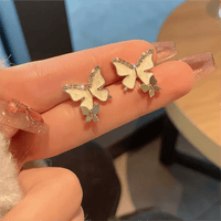 Thumbnail for Chic Sparkling CZ Inlaid Enamel Butterfly Rhinestone Tassel Earrings - ArtGalleryZen