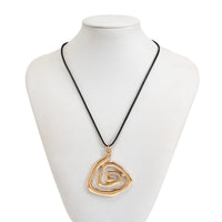 Thumbnail for Chic Spiral Triangle Wax Cord String Necklace - ArtGalleryZen