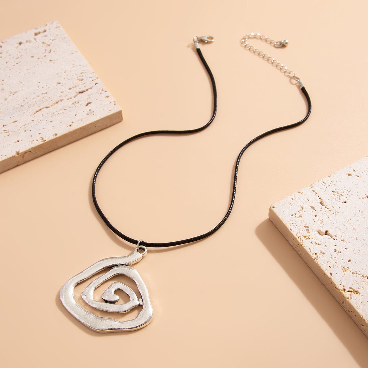 Chic Spiral Triangle Wax Cord String Necklace - ArtGalleryZen