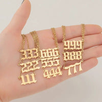 Thumbnail for Chic Stainless Steel Angel Number Necklace - ArtGalleryZen