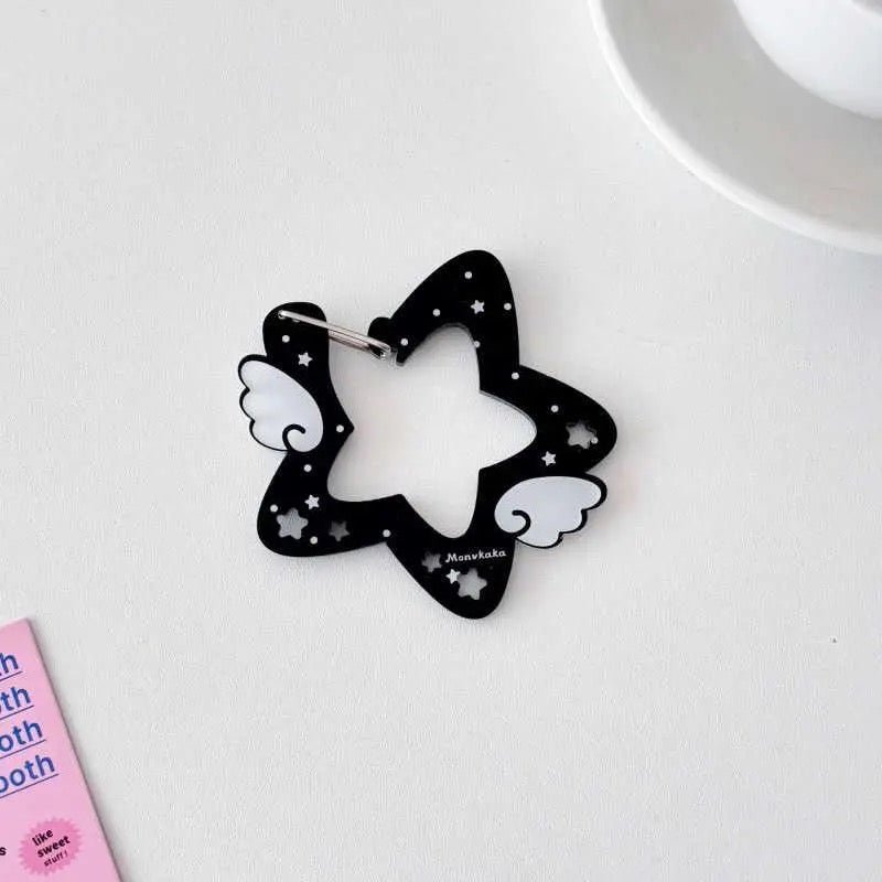 Chic Star Angel Wing Kpop Acrylic Keychain Carabiner - ArtGalleryZen