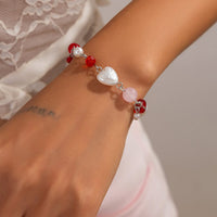 Thumbnail for Chic Star Heart Pearl Crystal Chain Bracelet - ArtGalleryZen
