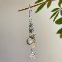 Thumbnail for Chic Star Sun Moon Pendant Turquoise Stone Chain Keychain - ArtGalleryZen