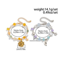 Thumbnail for Chic Sun Moon Charm Pearl Crystal Chain Matching Bracelet Set - ArtGalleryZen