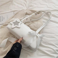 Thumbnail for Chic Sweet Star Ribbon Bowknot Leather Shoulder Bag - ArtGalleryZen