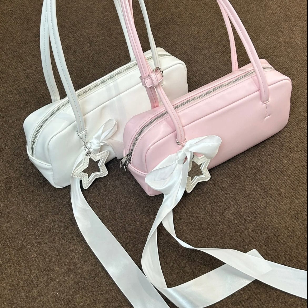 Chic Sweet Star Ribbon Bowknot Leather Shoulder Bag - ArtGalleryZen