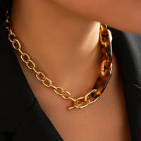Thumbnail for Chic Toggle Clasp Chunky Leopard Acrylic Necklace - ArtGalleryZen