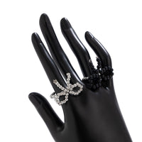 Thumbnail for Chic Two Tone Beaded Bowknot Ring Set - ArtGalleryZen
