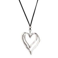 Thumbnail for Chic Velvet Double Hollow Heart Pendant Necklace - ArtGalleryZen