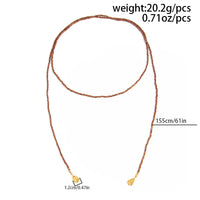 Thumbnail for Chic Waterdrop Pendant Square Seed Beaded Long Chain Necklace - ArtGalleryZen