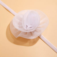 Thumbnail for Chic White Mesh Flower Velvet Collar Choker Necklace - ArtGalleryZen