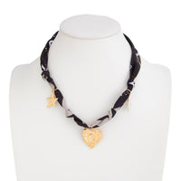 Thumbnail for Chiffon Ribbon Choker Necklace Heart Starfish Pearl Charm Pendant - ArtGalleryZen