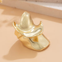 Thumbnail for Chunky Abstract Pattern Metallic Wide Ring - ArtGalleryZen