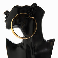 Thumbnail for Unique Gold Silver Plated Fluted Glossy Circle Earrings - ArtGalleryZen