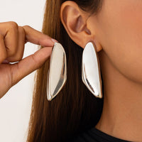 Thumbnail for Chunky Gold Silver Plated Geometric Pattern Earrings - ArtGalleryZen
