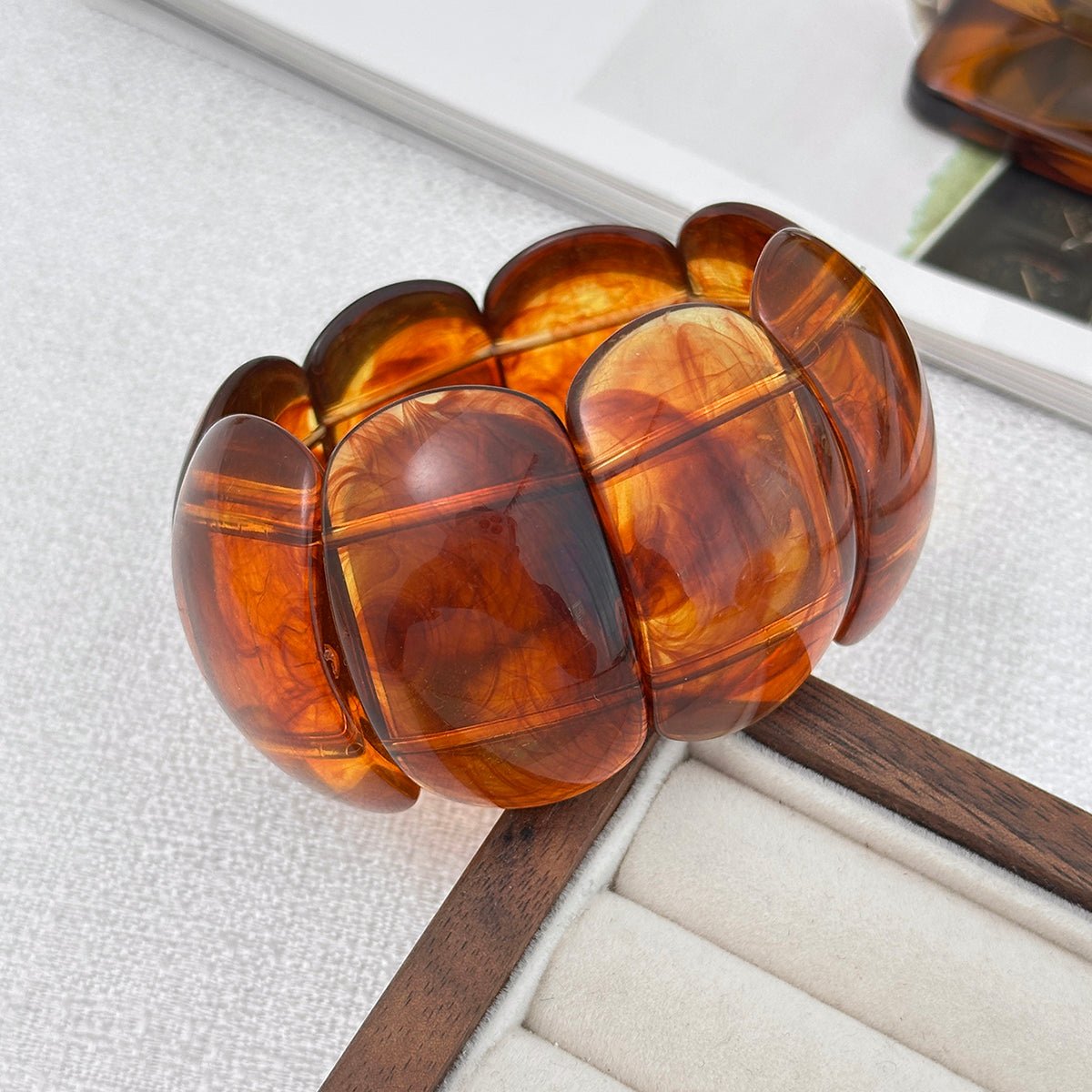 Chunky Gradient Resin Bangle Bracelet Set - ArtGalleryZen