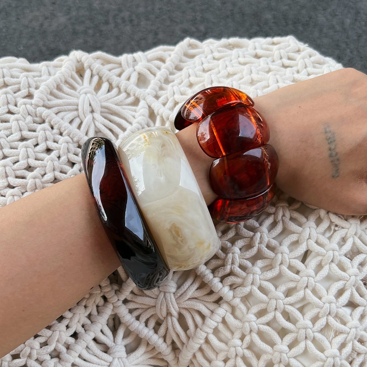 Chunky Gradient Resin Bangle Bracelet Set - ArtGalleryZen