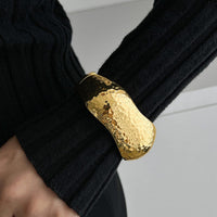 Thumbnail for Chunky Irregular Curved Wide Cuff Bangle Bracelet - ArtGalleryZen