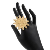 Thumbnail for Chunky Relief Smile Sun Open Ring - ArtGalleryZen