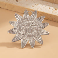 Thumbnail for Chunky Relief Smile Sun Open Ring - ArtGalleryZen