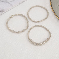 Thumbnail for Classic 3pcs Gold Silver Tone Ball Chain Bracelet Set - ArtGalleryZen