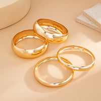 Thumbnail for Classic 4pcs Gold Silver Tone Wide Cuff Bangle Bracelet Set - ArtGalleryZen