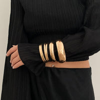 Thumbnail for Classic 6pcs Glossy Wide Cuff Bangle Bracelet Set - ArtGalleryZen