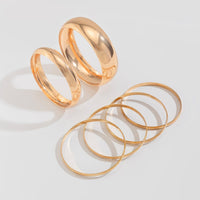 Thumbnail for Classic 6pcs Glossy Wide Cuff Bangle Bracelet Set - ArtGalleryZen