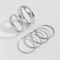 Thumbnail for Classic 6pcs Glossy Wide Cuff Bangle Bracelet Set - ArtGalleryZen