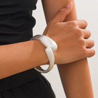 Thumbnail for Classic Frosted Metallic Waterdrop Bangle Bracelet - ArtGalleryZen