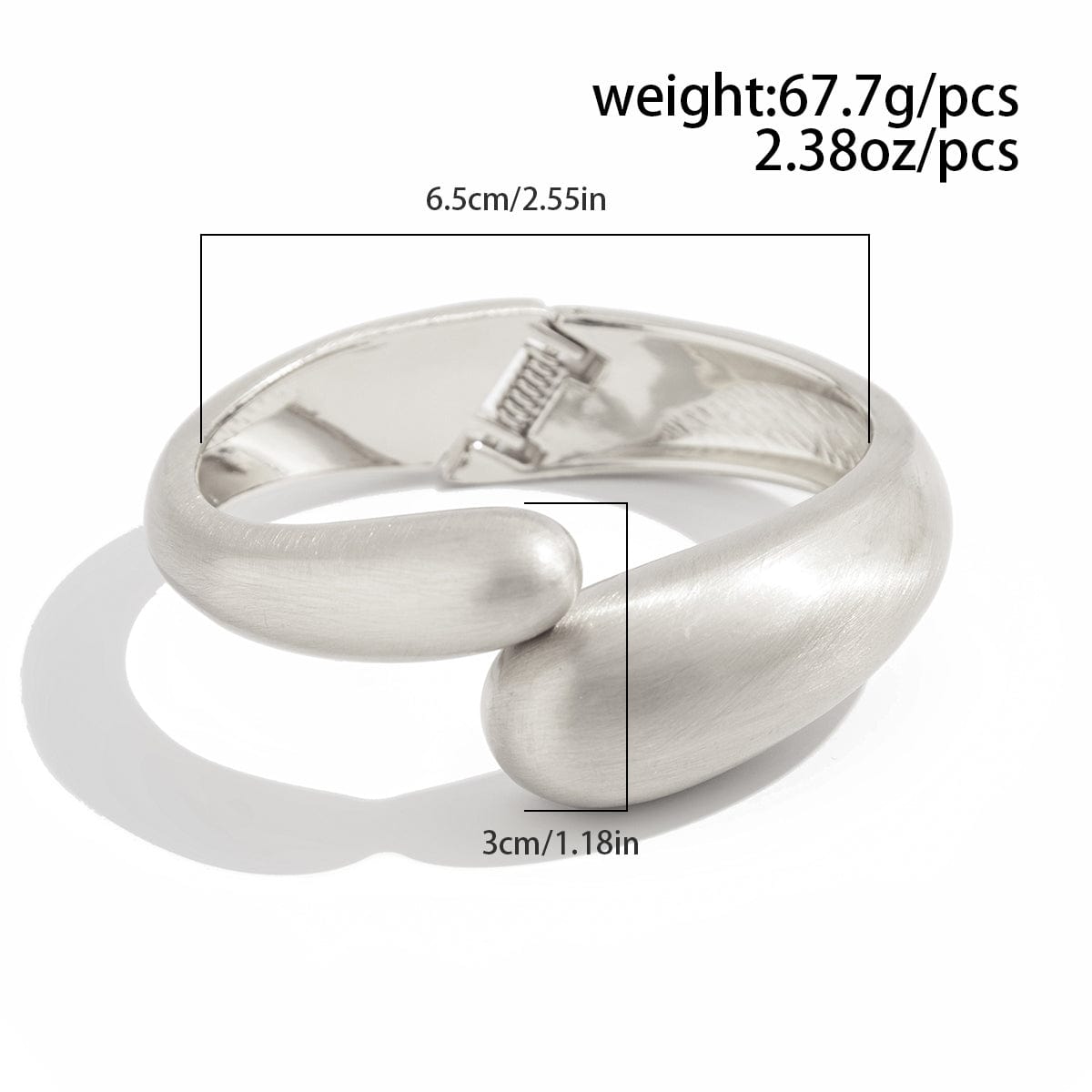 Classic Frosted Metallic Waterdrop Bangle Bracelet - ArtGalleryZen