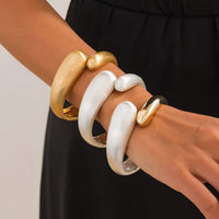 Thumbnail for Classic Frosted Metallic Waterdrop Bangle Bracelet - ArtGalleryZen
