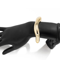 Thumbnail for Classic Gold Silver Plated Glossy Wave Bangle Bracelet - ArtGalleryZen